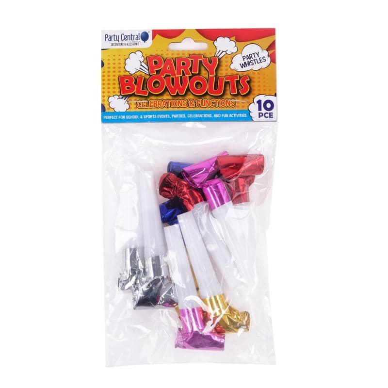 Party Blowouts 10pk Assorted Colours Party Favours - NextParty