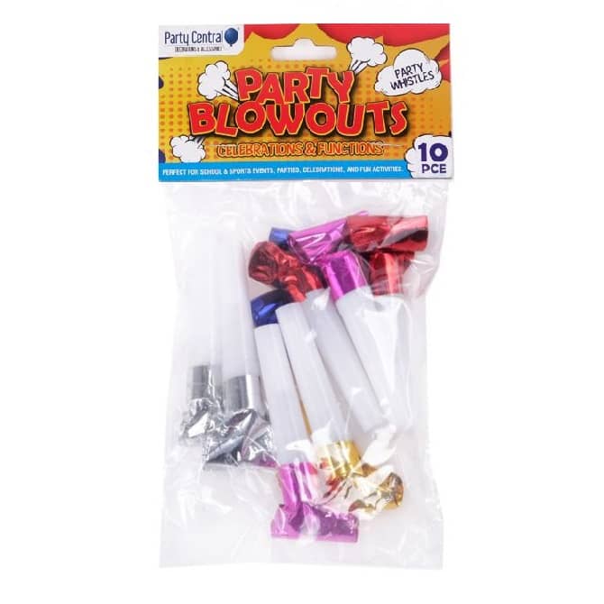 Party Blowouts 10pk Assorted Colours Party Favours - NextParty