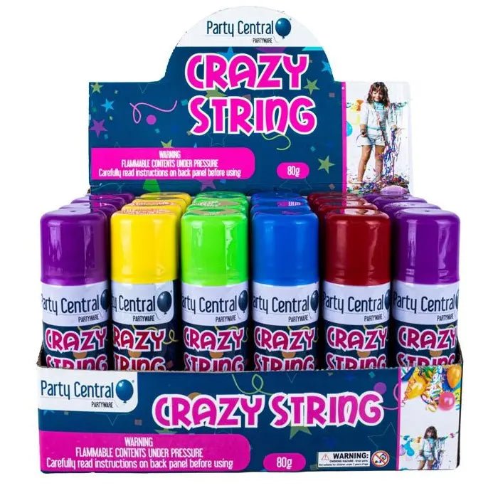 Party String 24pk Crazy String Assorted Colours - NextParty