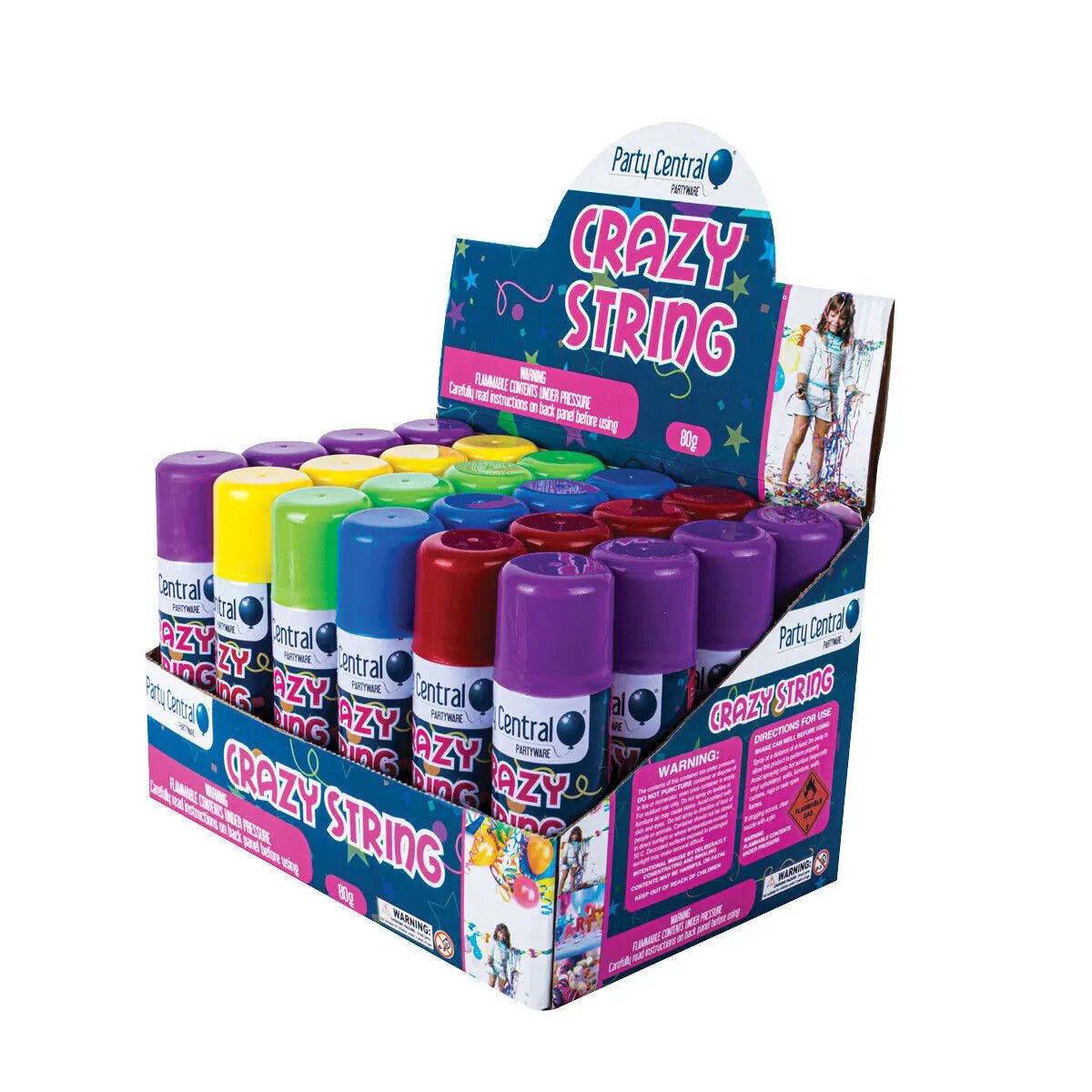 Party String 24pk Crazy String Assorted Colours - NextParty