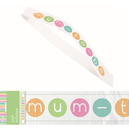 Pastel Mum To Be Party Sash Baby Shower Accessories - NextParty