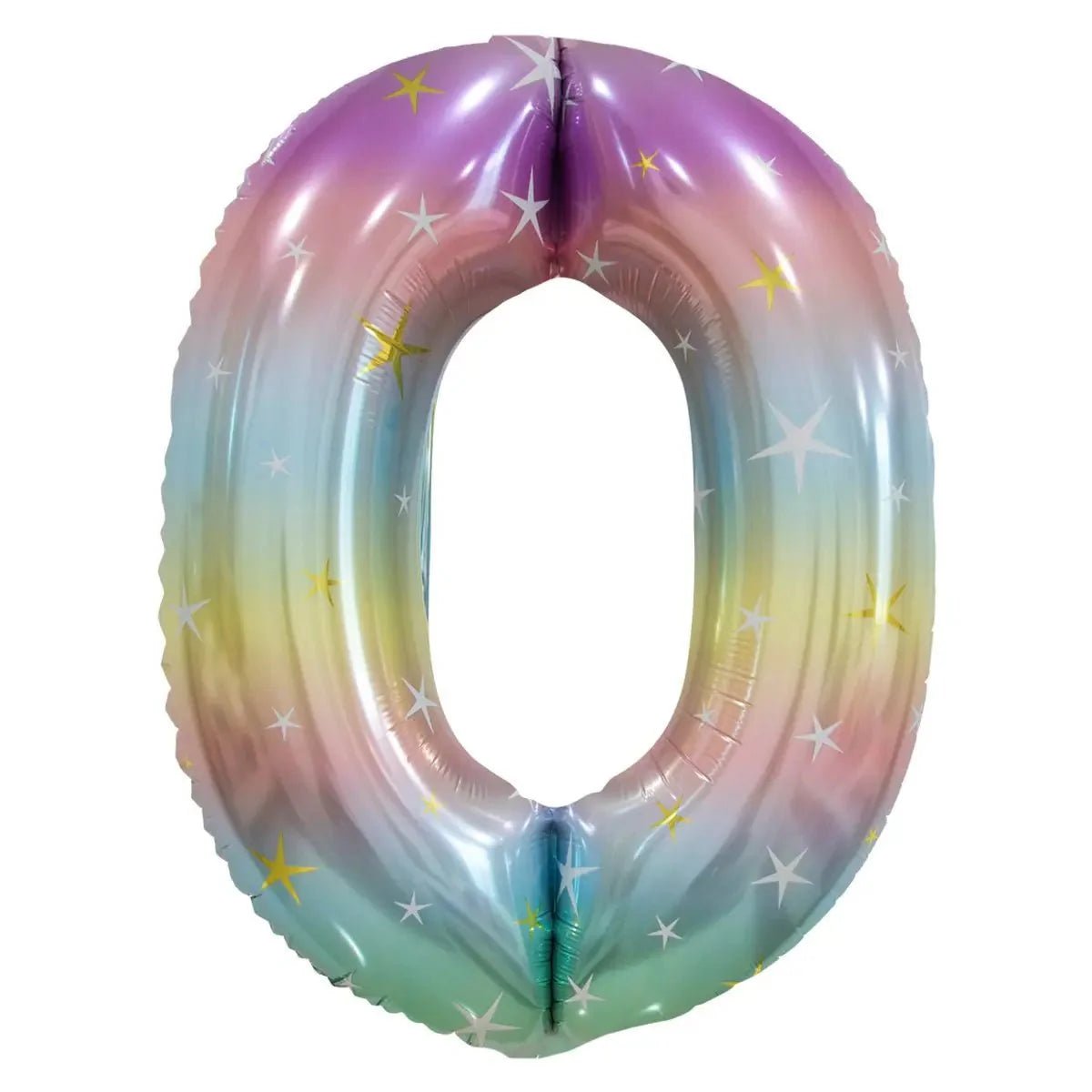 Pastel Rainbow Number 0 Giant Numeral Foil Balloon 86cm (34") - NextParty