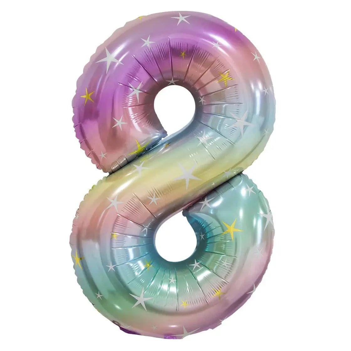 Pastel Rainbow Number 8 Giant Numeral Foil Balloon 86cm (34") - NextParty