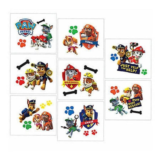 PAW Patrol Fake Tattoos 8pcs Party Favour - NextParty