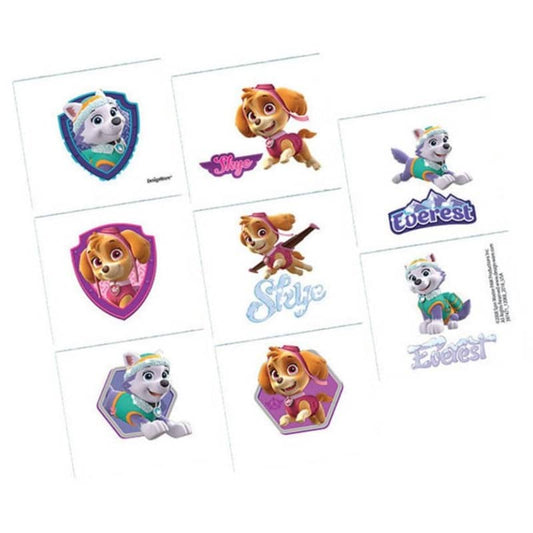 PAW Patrol Girls Fake Tattoos 8pcs Party Favour - NextParty