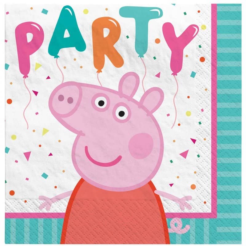 Peppa Pig Beverage Napkins 16pk Serviettes - NextParty