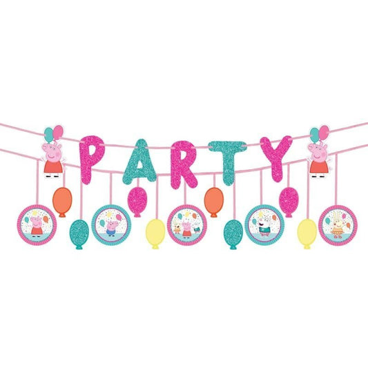 Peppa Pig Confetti Glittered Jumbo Banner Kit - NextParty