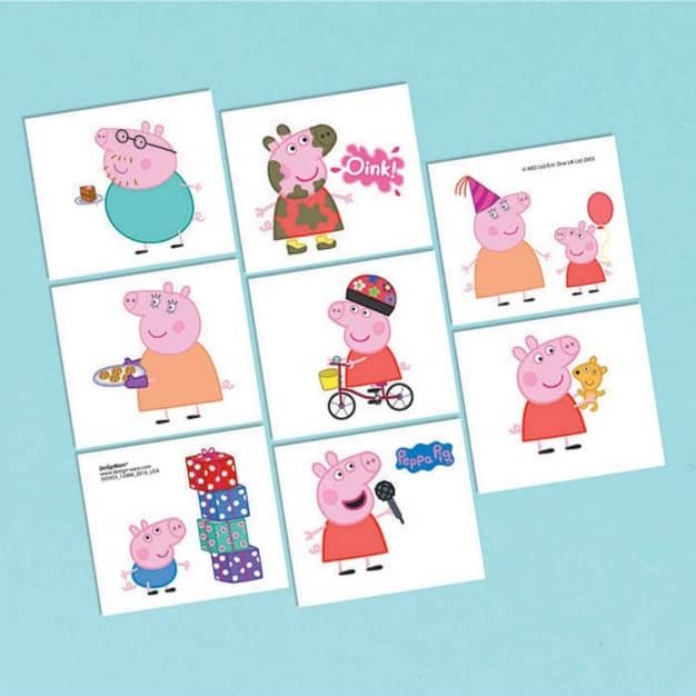 Peppa Pig Fake Tattoos 8pk Party Favour - NextParty