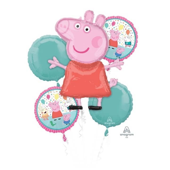 Peppa Pig Foil Balloon Bouquet 5pk - NextParty