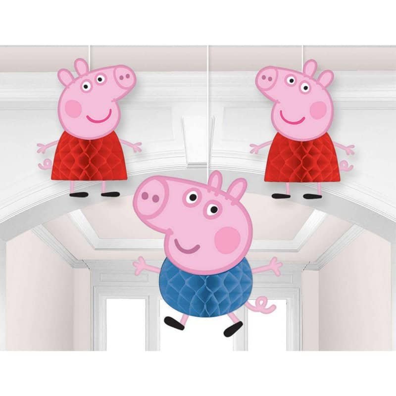 Peppa Pig Tissue & Printed Paper Honeycomb Decorations 3pk - NextParty