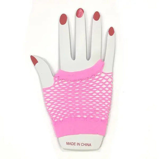 Pink Fishnet Finger - less Gloves 1980's - NextParty