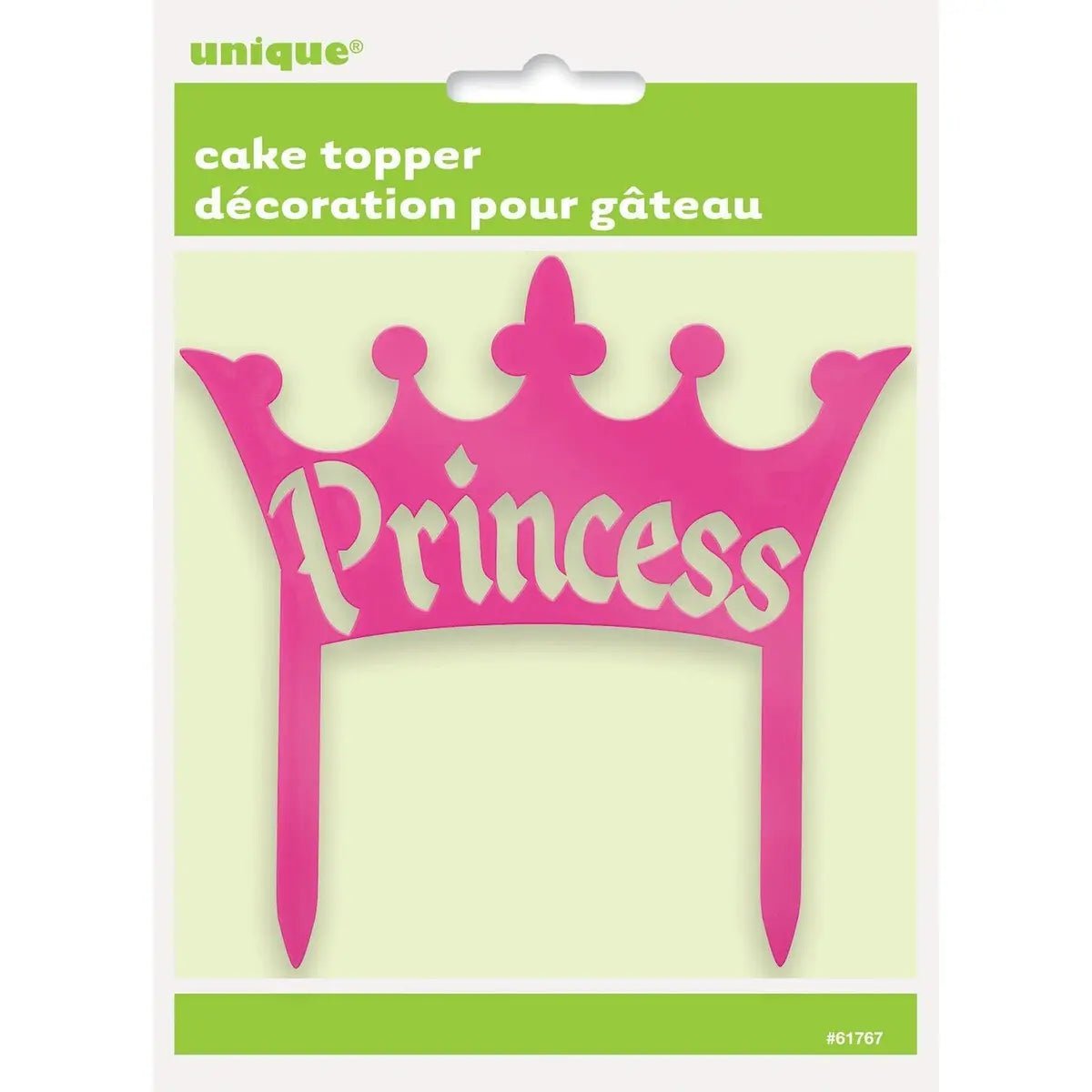 Pink Princess Crown Cake Topper 10cm x 8.5cm - NextParty