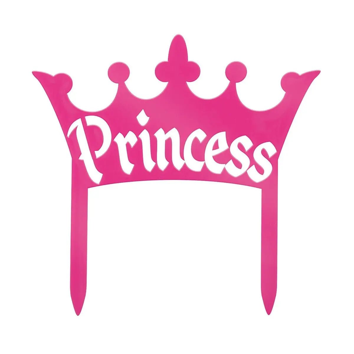 Pink Princess Crown Cake Topper 10cm x 8.5cm - NextParty