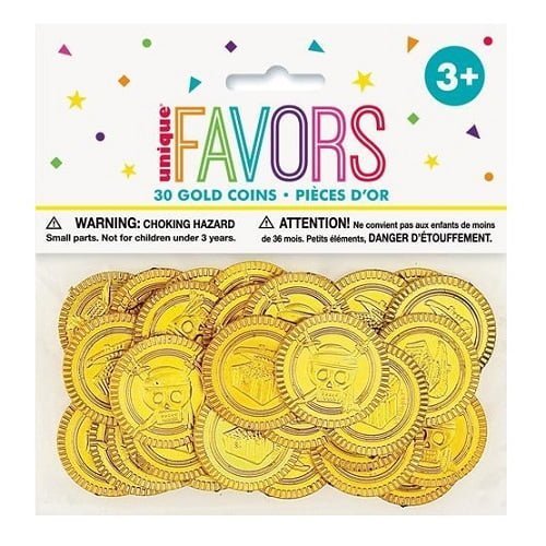 Pirate Gold Coins 30pk Treasure Favours - NextParty