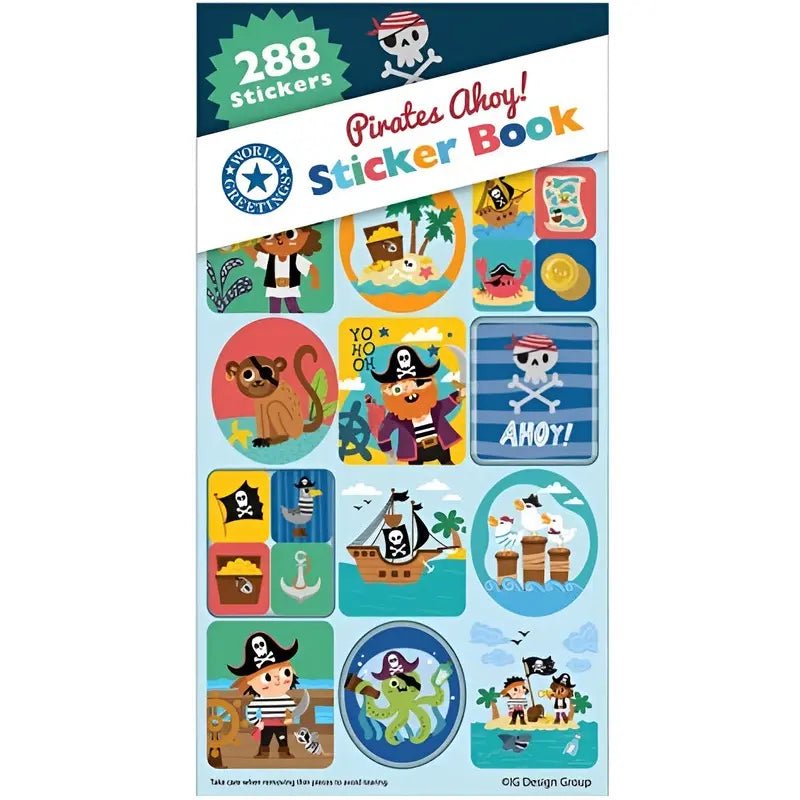 Pirate Sticker Book 288pk (12 Sheets) Party Favour - NextParty