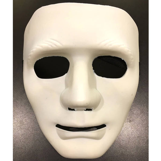 Plain White Full Face Plastic Mask - NextParty