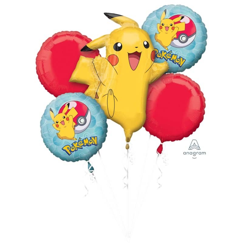 Pokemon Foil Balloon Bouquet 5pk Pikachu - NextParty