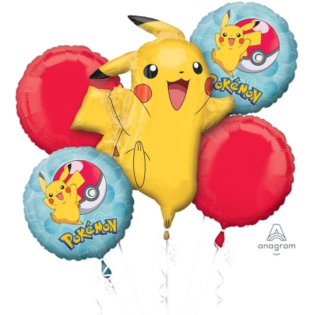 Pokemon Foil Balloon Bouquet 5pk Pikachu - NextParty