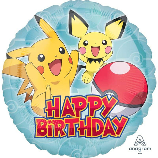 Pokemon Happy Birthday Foil Balloon 43CM (17") - NextParty