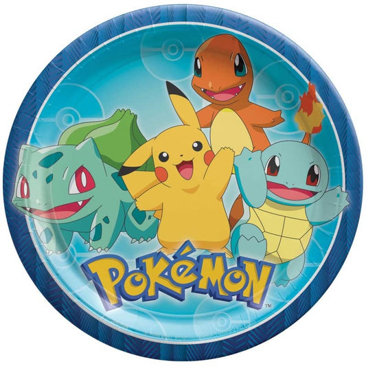 Pokemon Large Paper Plates 23CM (9") 8pk - NextParty