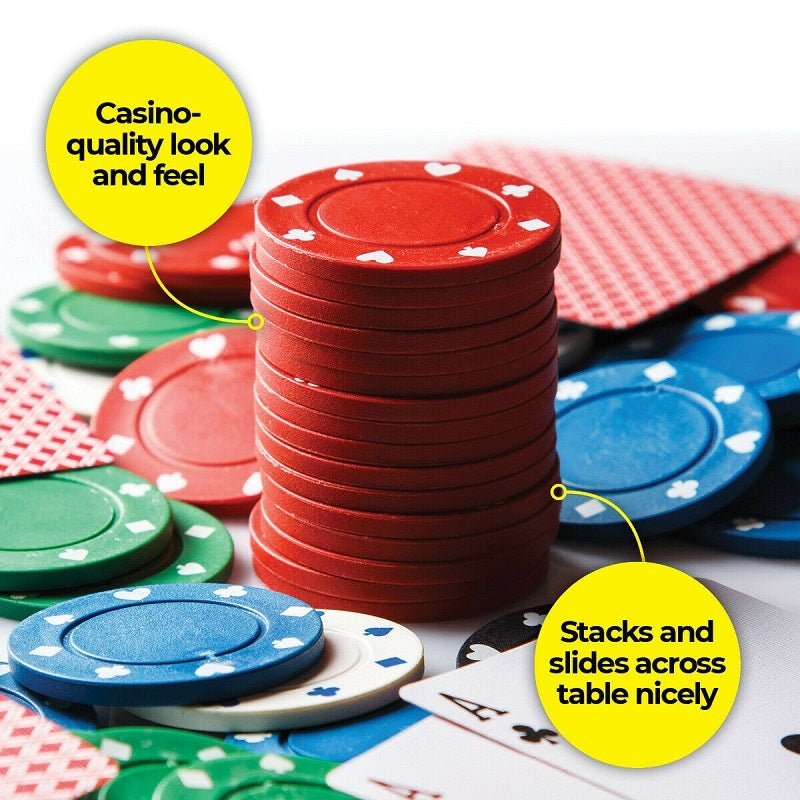 Poker Chips Set 120PCE Lightweight Tokens Night Casino Party Game - NextParty