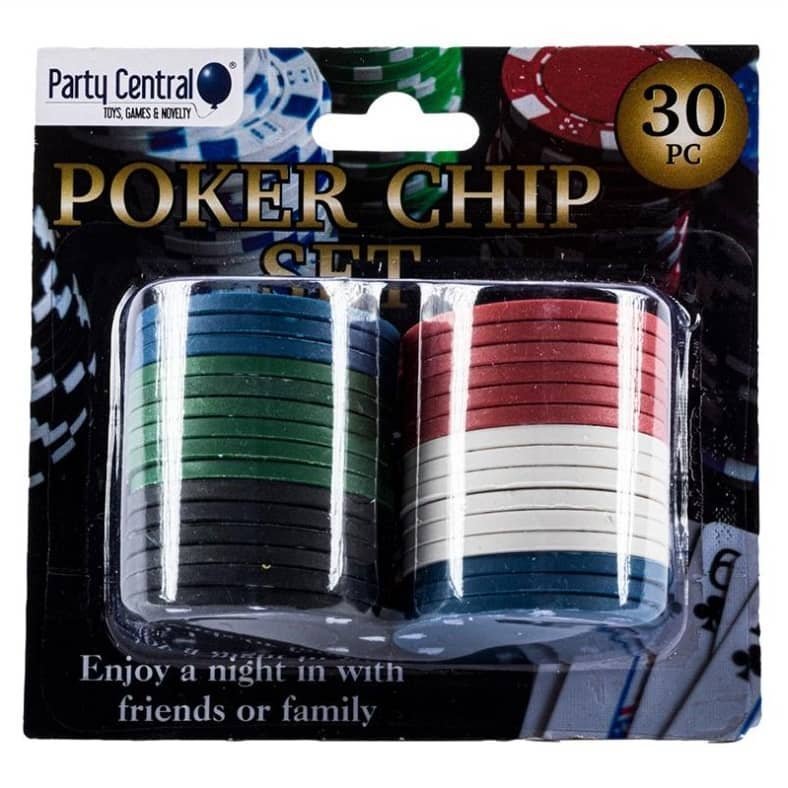 Poker Chips Set 120PCE Lightweight Tokens Night Casino Party Game - NextParty