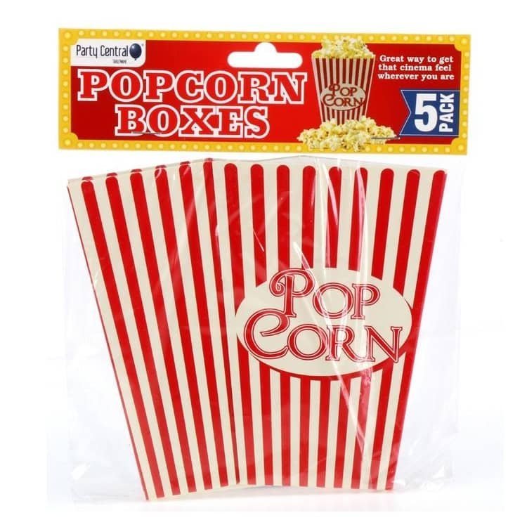 Popcorn Boxes 5pk Movie Night - NextParty