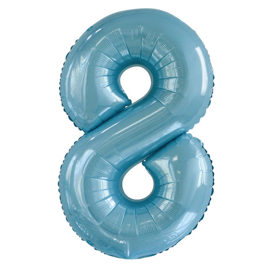 Powder Blue Number 8 Giant Numeral Foil Balloon 86CM (34") - NextParty