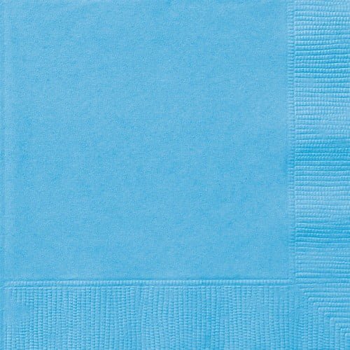 Powder Blue Solid Colour Beverage Napkins 20pk Serviettes - NextParty