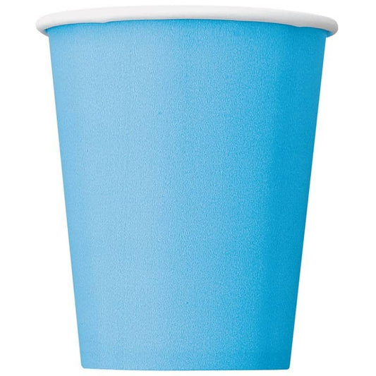 Powder Blue Solid Colour Paper Cups 8pk - NextParty