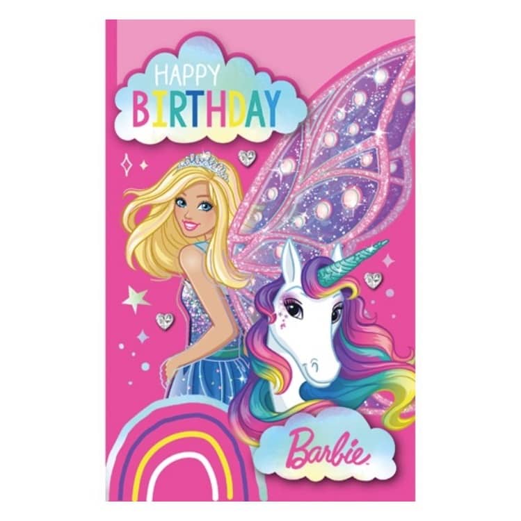 Premium Barbie Birthday Card 12.5cm x 20cm With Pink Envelope - NextParty