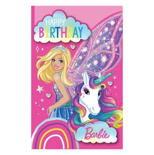 Premium Barbie Birthday Card 12.5cm x 20cm With Pink Envelope - NextParty