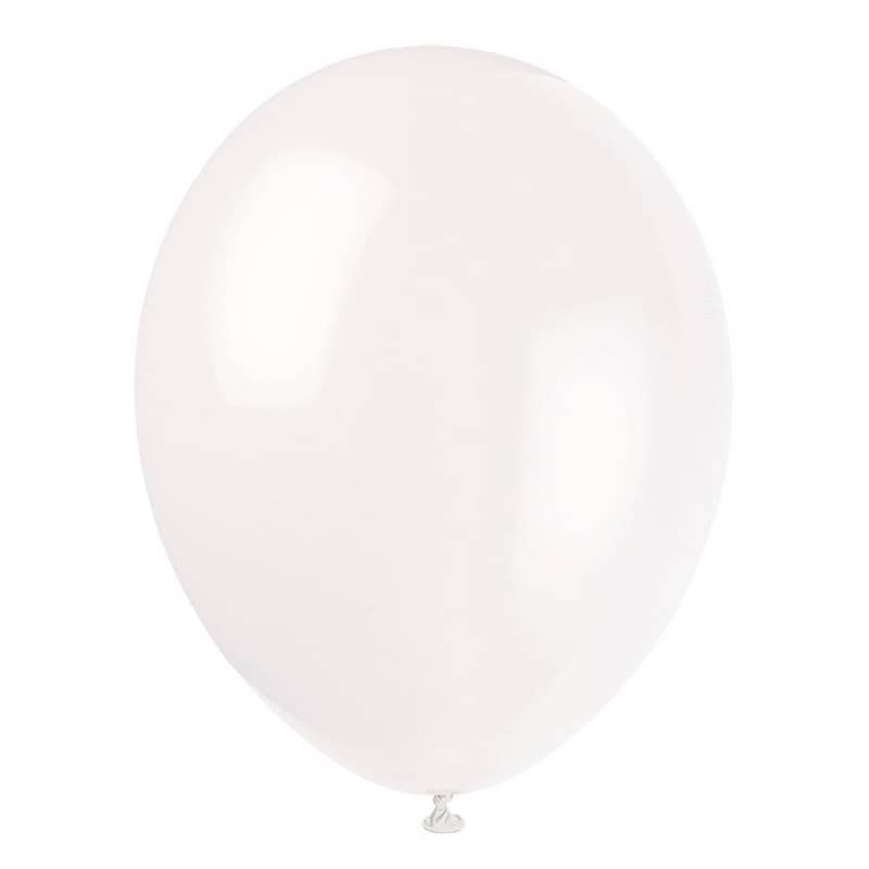 Premium Linen White Latex Balloons 30cm (12") 10pk - NextParty