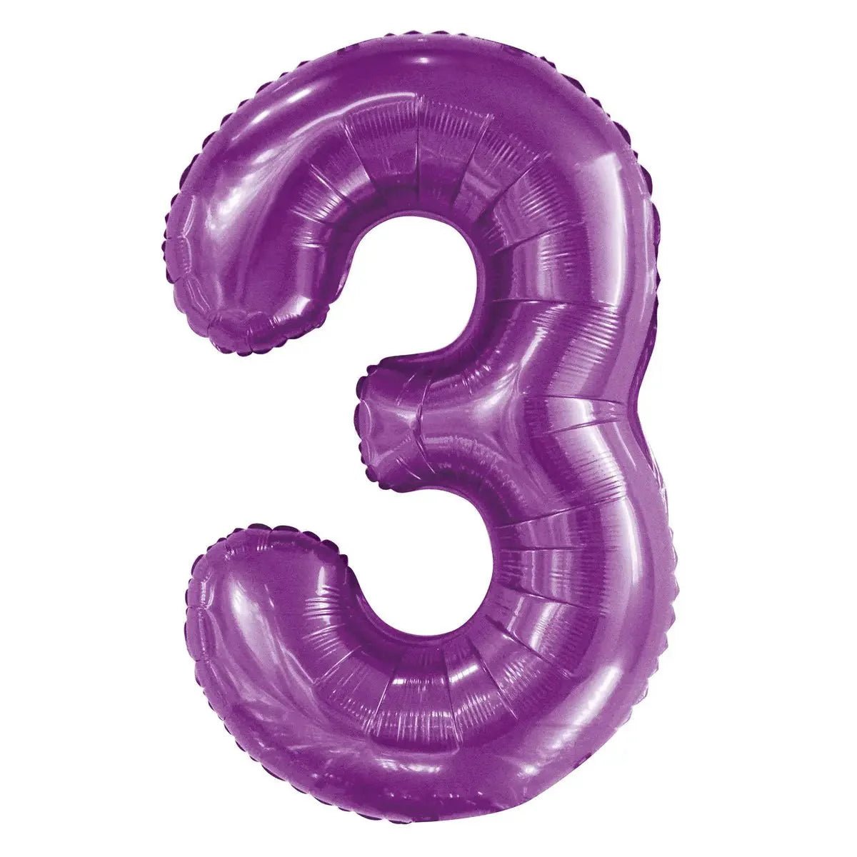 Pretty Purple Number "3" Giant Numeral Foil Balloon 86cm (34") - NextParty