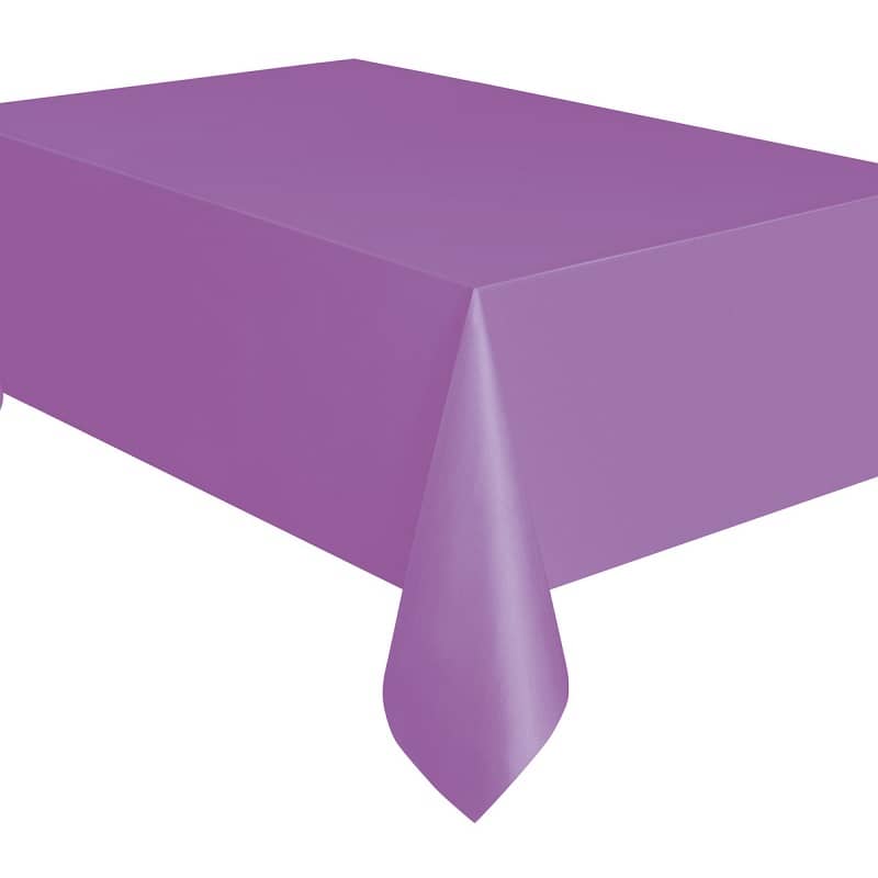 Pretty Purple Rectangle Solid Colour Plastic Table Cover 137cm x 274cm - NextParty