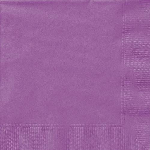 Pretty Purple Solid Colour Beverage Napkins 20pk Serviettes - NextParty