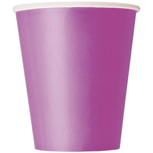 Pretty Purple Solid Colour Paper Cups 8pk - NextParty