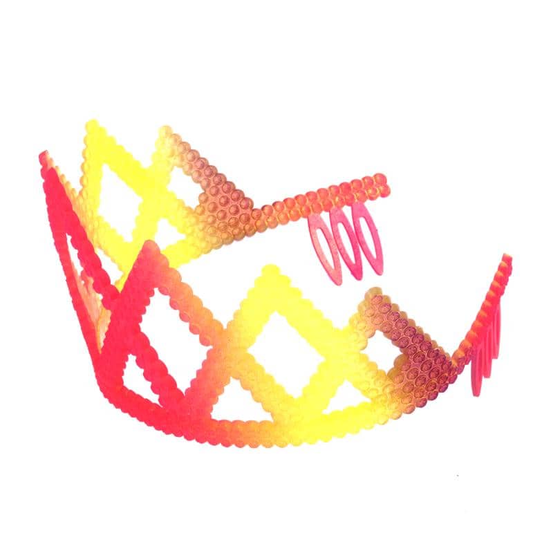 Princess Diamond Plastic Tiara 1pc Rainbow Coloured - NextParty