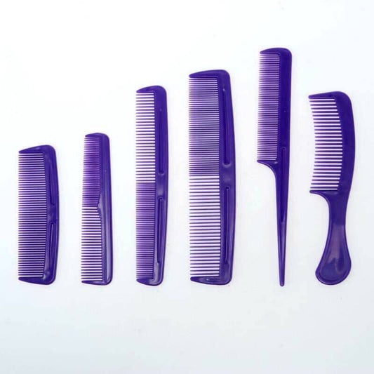 Purple Plastic Comb Set 6pk - NextParty