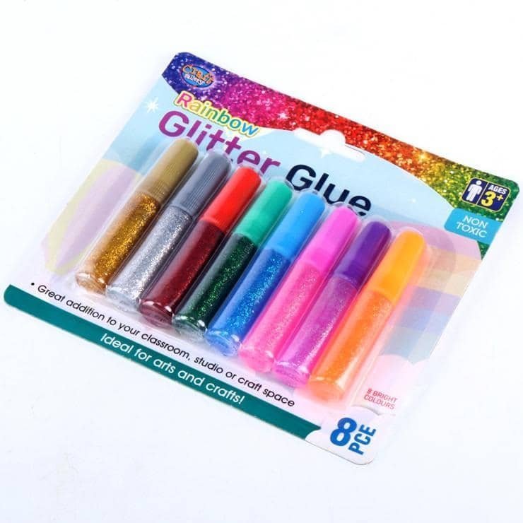 Rainbow Glitter Glue Set 8pk Craft Activities - NextParty