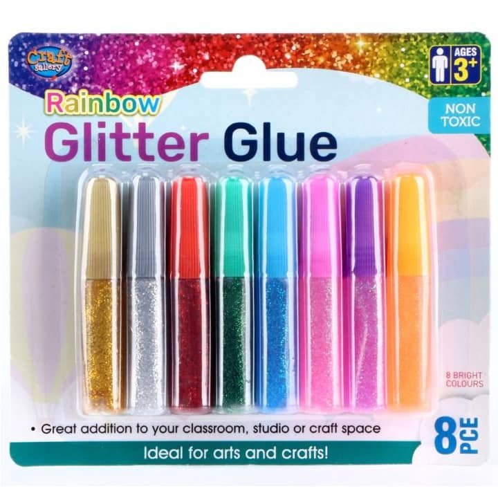 Rainbow Glitter Glue Set 8pk Craft Activities - NextParty