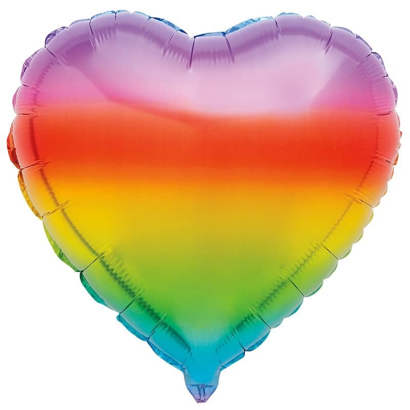 Rainbow Heart Shape Foil Balloon 45CM (18") - NextParty