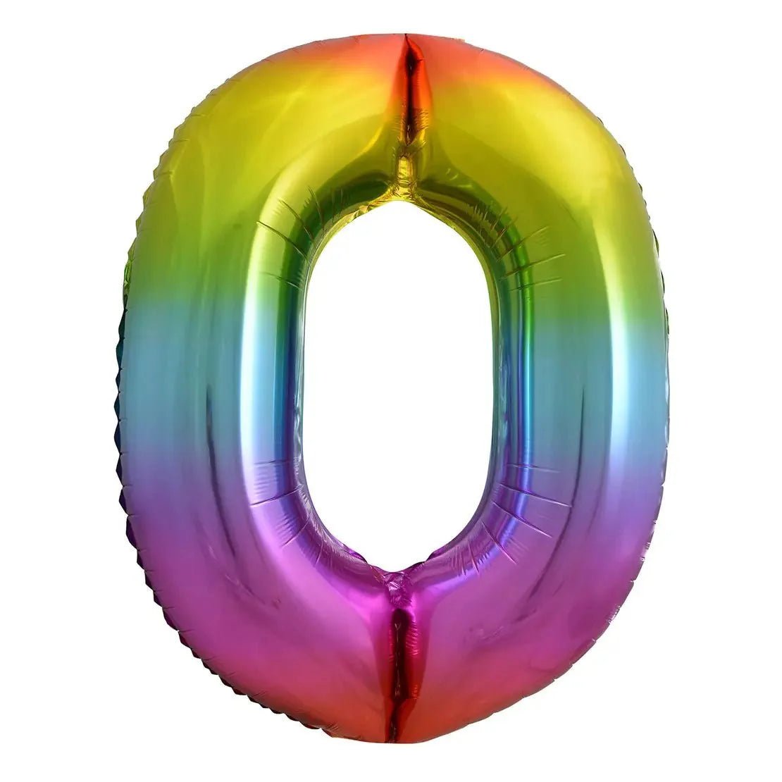 Rainbow Number 0 Giant Numeral Foil Balloon 86CM (34") - NextParty