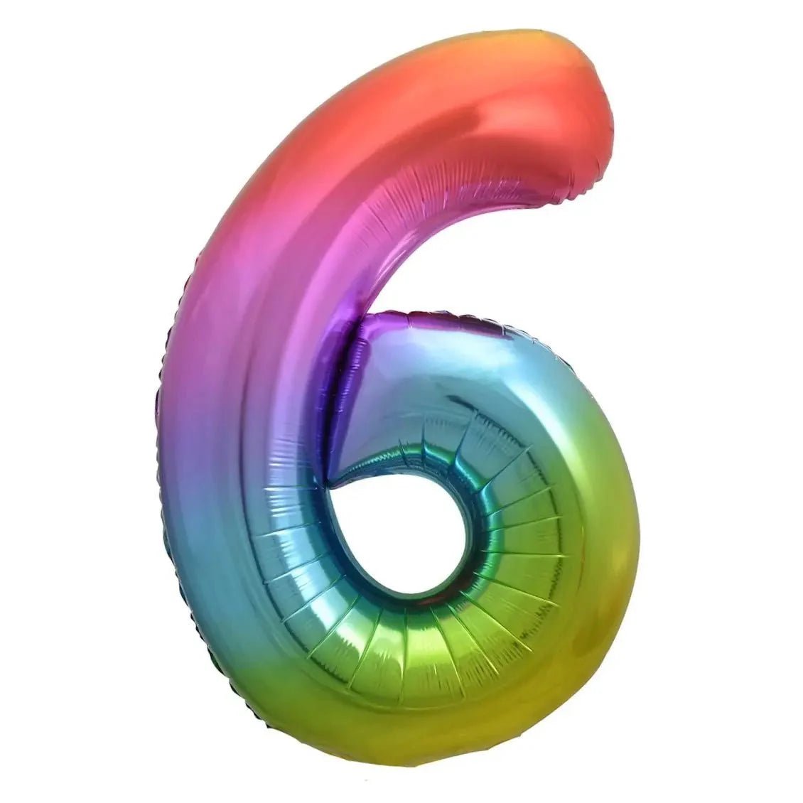 Rainbow Number 6 Giant Numeral Foil Balloon 86CM (34") - NextParty