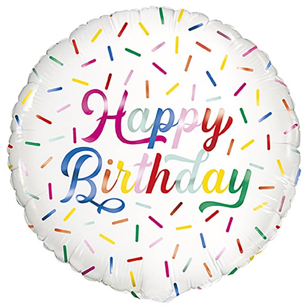 Rainbow Sprinkles Happy Birthday Foil Balloon 45cm (18") - NextParty