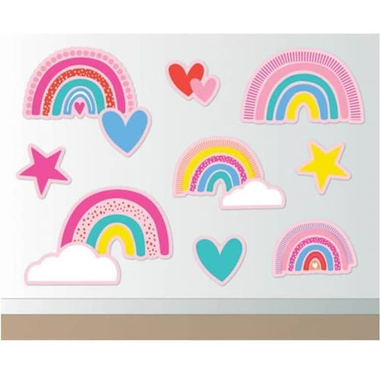 Rainbow Wall Decorations 12pcs - NextParty