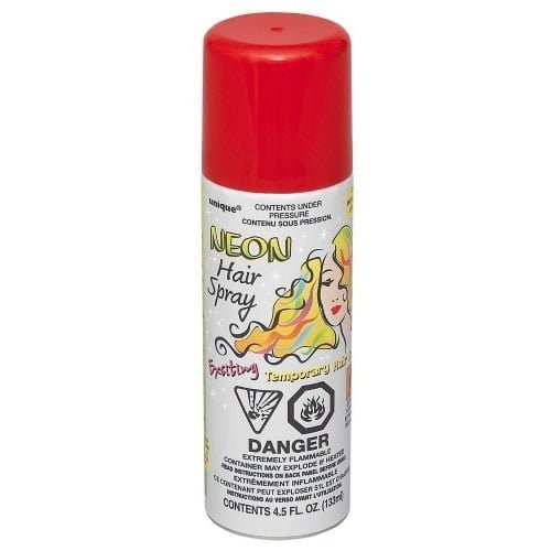 Red Hair Spray 133ML Temporary Neon Coloured Hairspray - NextParty