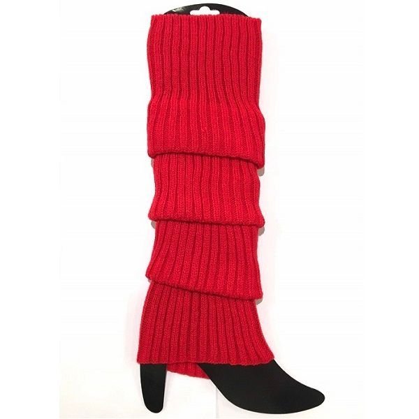 Red Leg Warmers Chunky Knit 1980's Party Accessories - NextParty