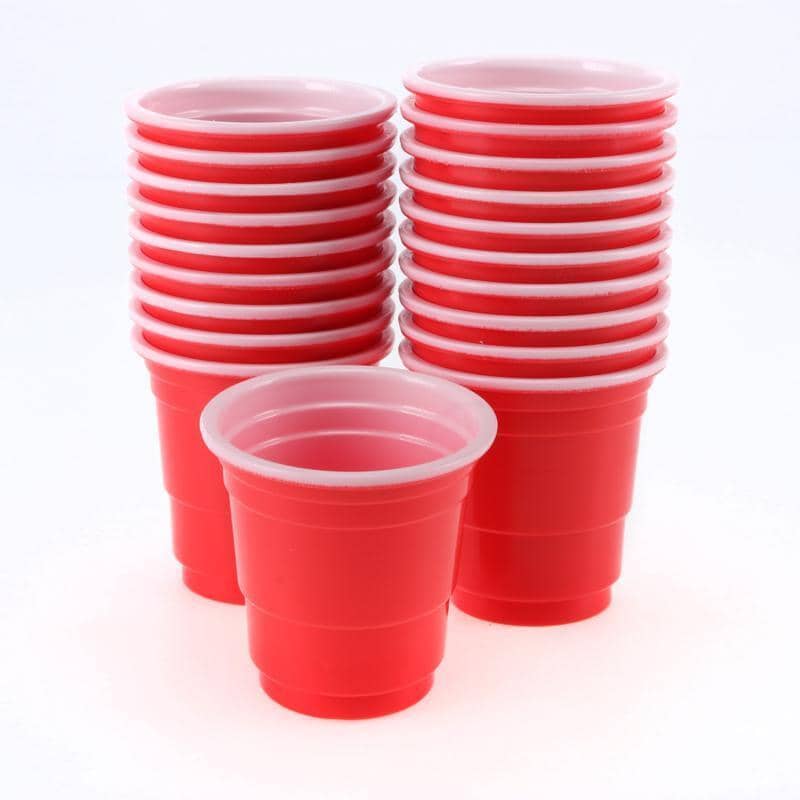 Red Plastic Shot Glasses 60ml 30pk American Style - NextParty