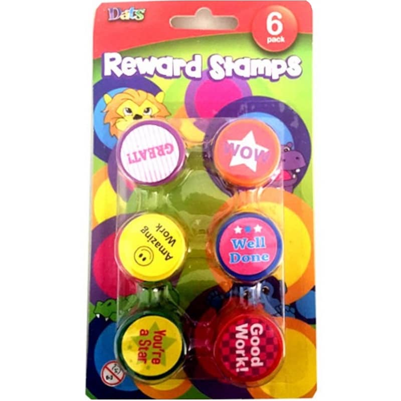 Reward Stamps 6pk Toys Art Craft Party Favours - NextParty